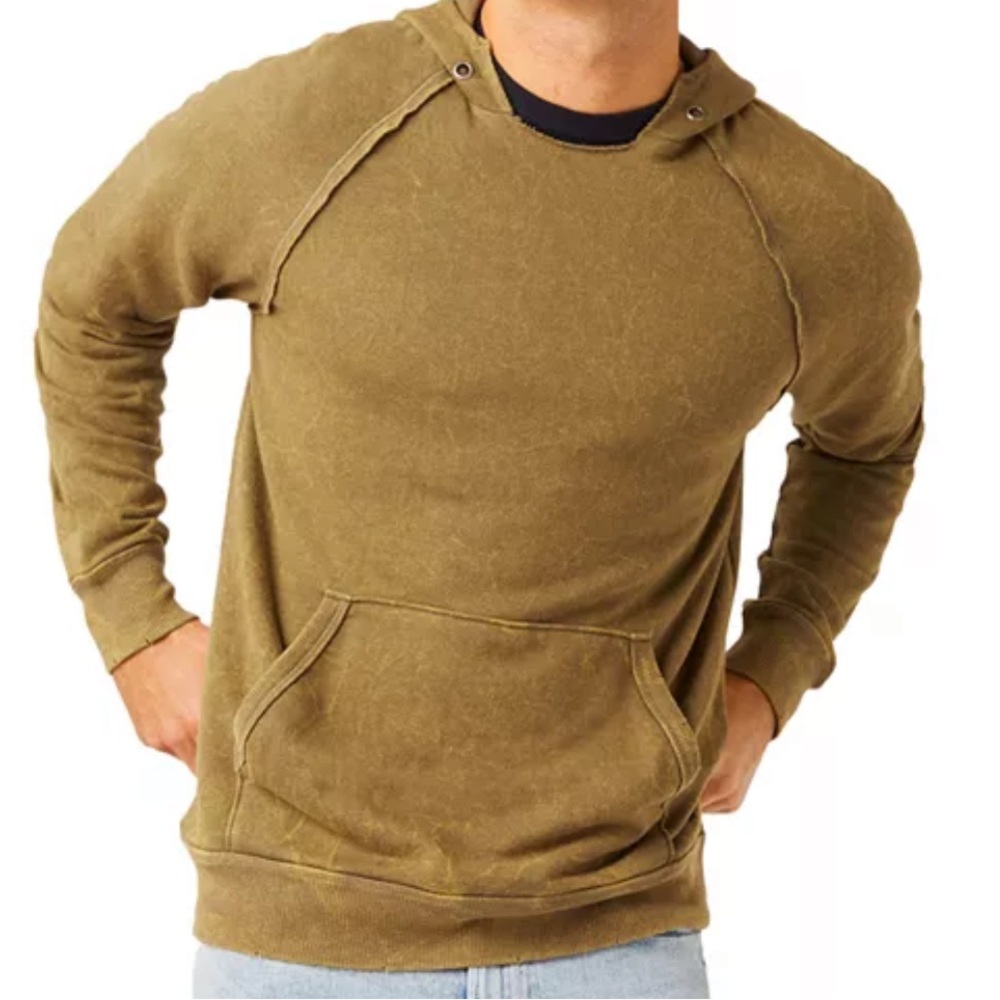 Alternative Apparel hoodie distressed in moss green crinkle, Size Small NWT